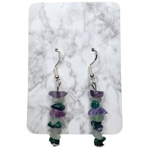 🌟2 for $15 - Natural Gemstone & Crystal Chip Bead Earrings - 925 SS